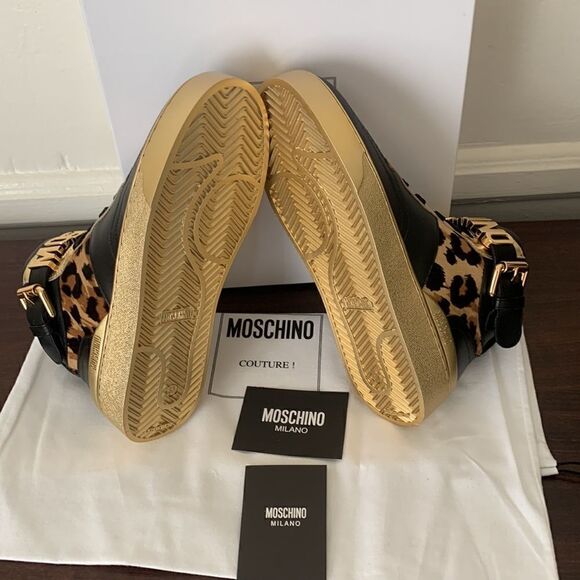 Moschino genuine calf hair detail basket sneaker size 7 new - Picture 4 of 16